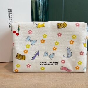 Marc Jacobs White Makeup Pouch with Colorful Prints